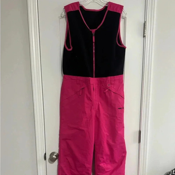 Arctix Insulated Bib Overalls Ski Snow Pants Pink/Black Large Youth /Small Women - Picture 1 of 7